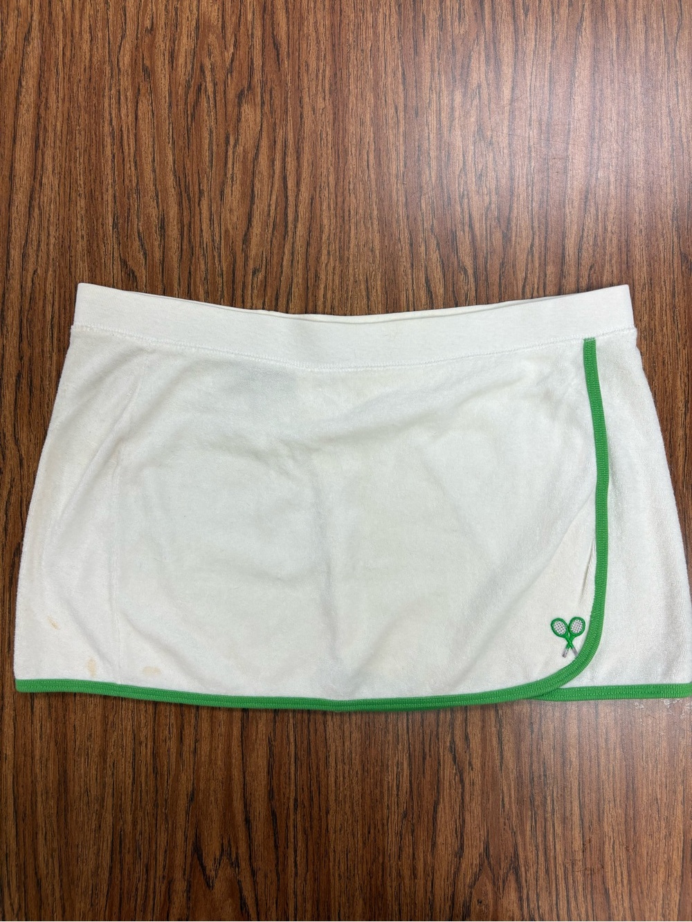 Juicy Couture White Mini Skirt with Green Trim